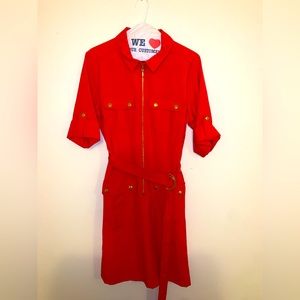 Sharagano Orange Belted Dress NWT size 10 stretch